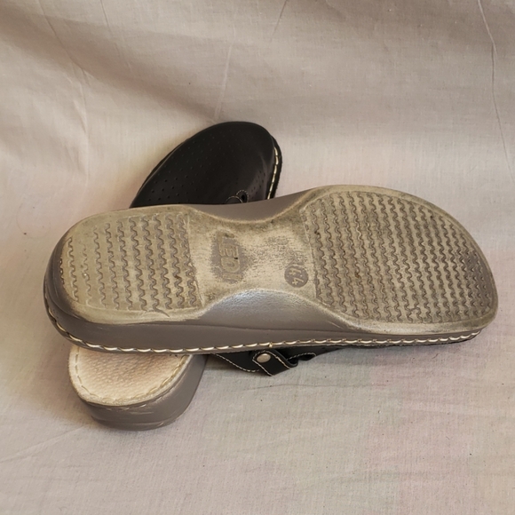 Ledi Clogs Shoes Black Size 44 / 12 M/ W Leather - Picture 4 of 5